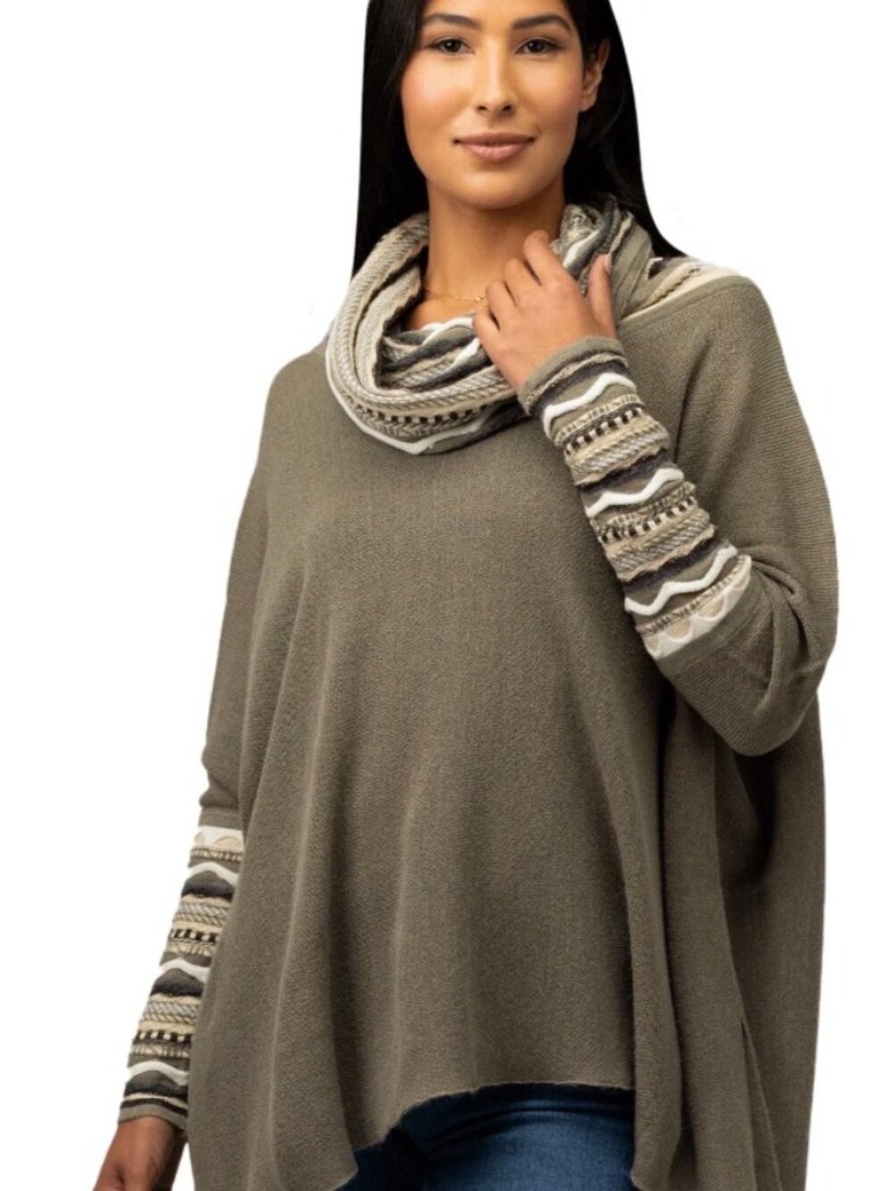 Olive Green Simply Natural Poncho
